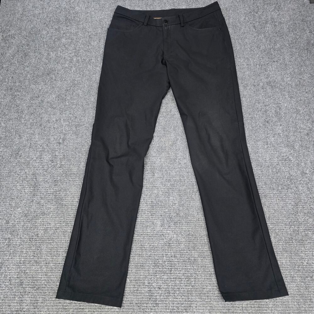 Lululemon Commission Pant Mens 34x36 Black Warpstreme Chino Golf ABC Long